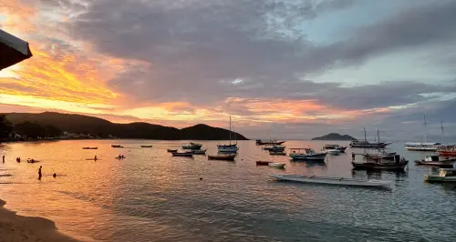Por do sol na praia