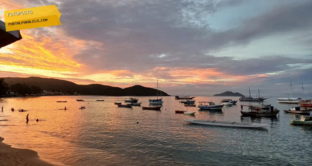 Por do sol na praia